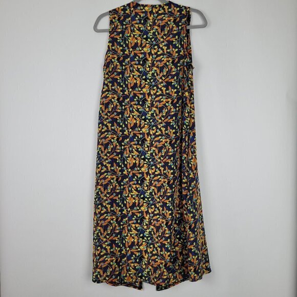 NWT Lularoe Joy Blue Floral/Vine Print Kimono Duster Vest Topper S - Picture 7 of 7
